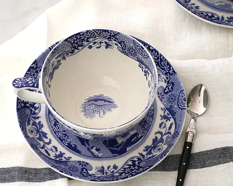 Blue Italian Jumbo Cup & Saucer - Image 10