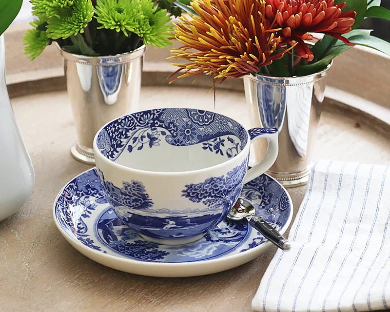 Blue Italian Jumbo Cup & Saucer - Image 5