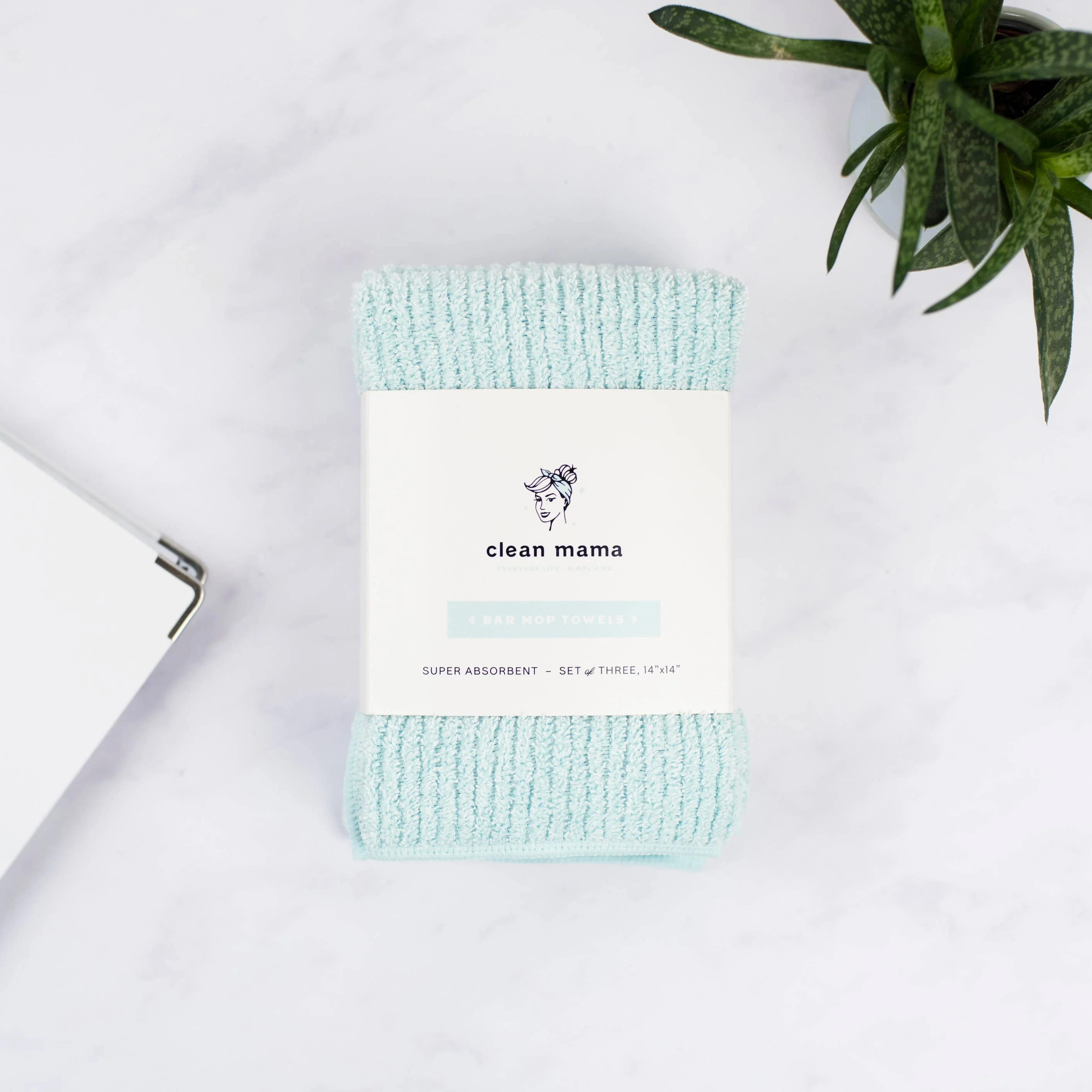 Clean Mama Premium Bar Mop Towels - Set of 3: Aqua