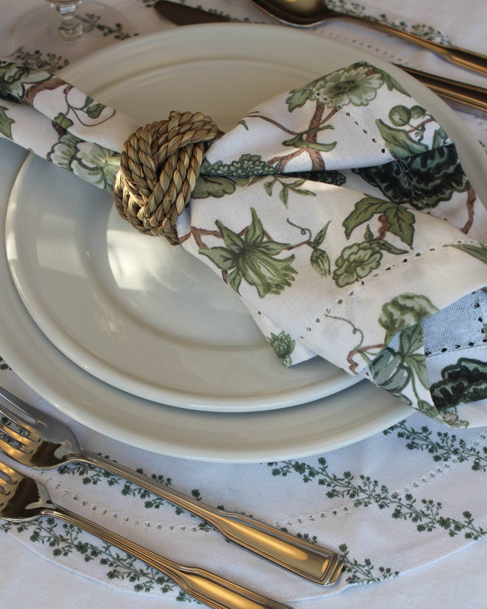 Florence Floral Napkins Set of Four: Fern - Image 4