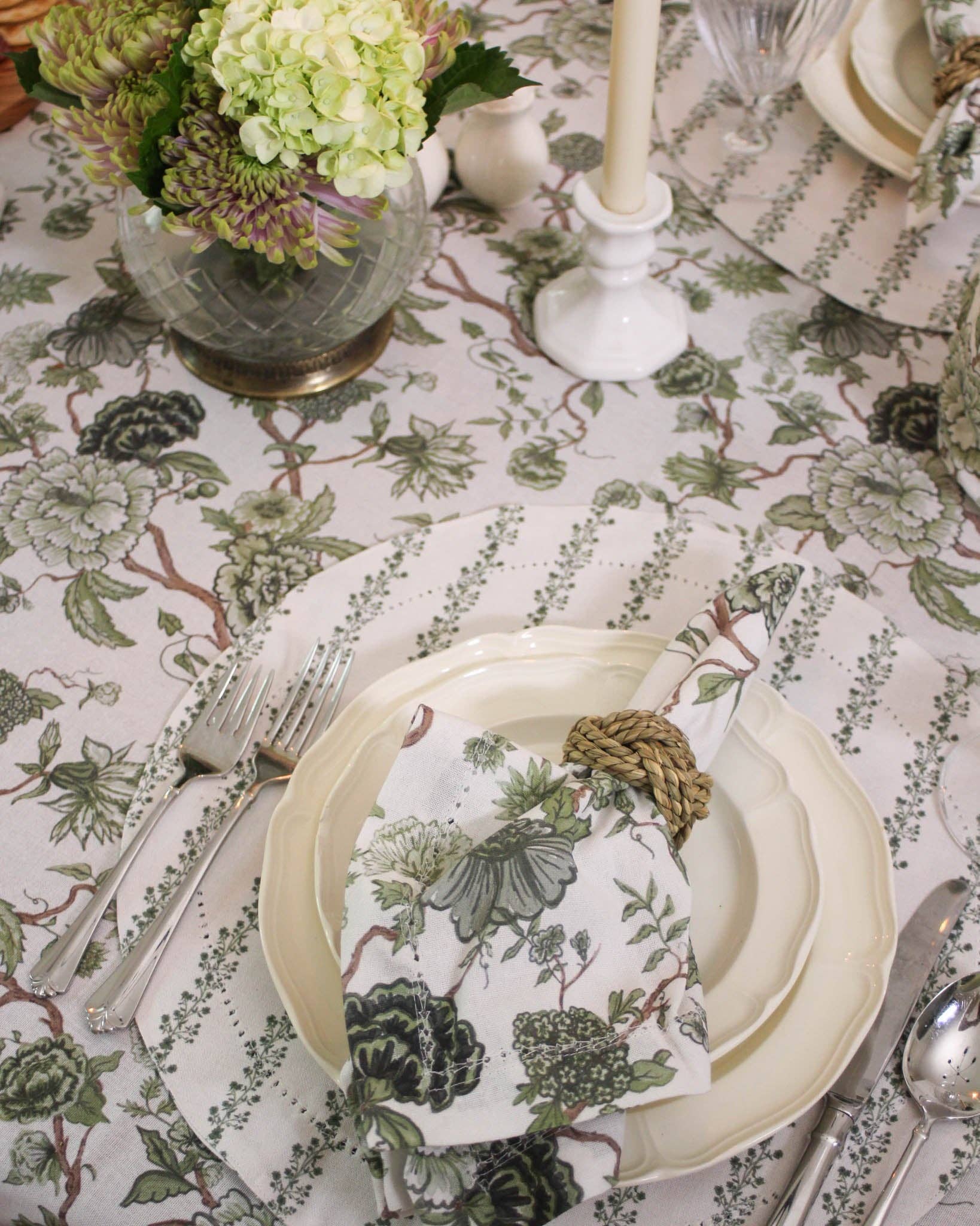 Florence Floral Napkins Set of Four: Fern - Image 6