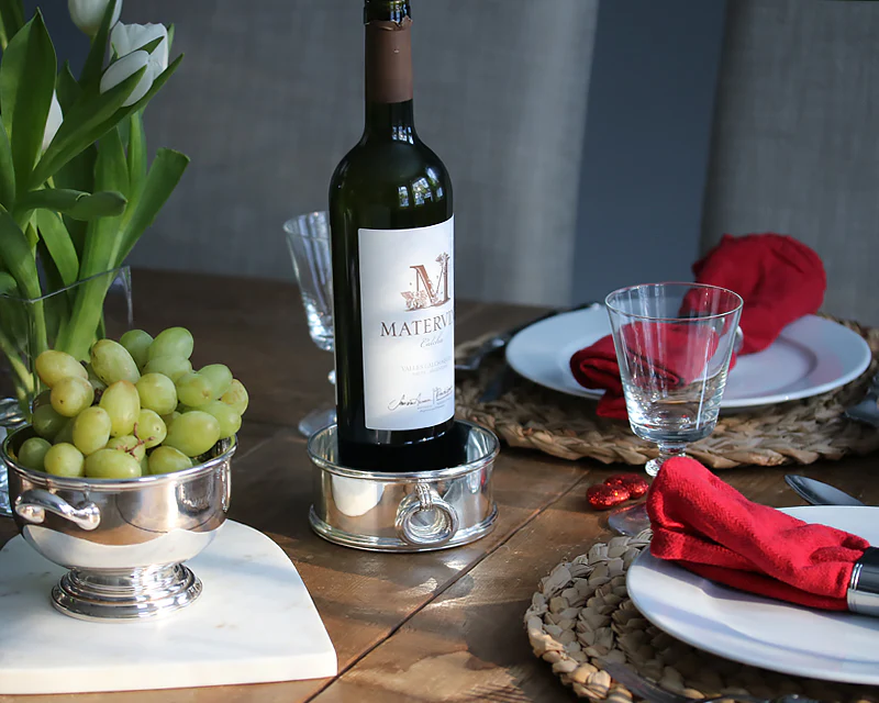 Hôtel Silver Private Label Bottle Coaster with Ring Handles - Image 3