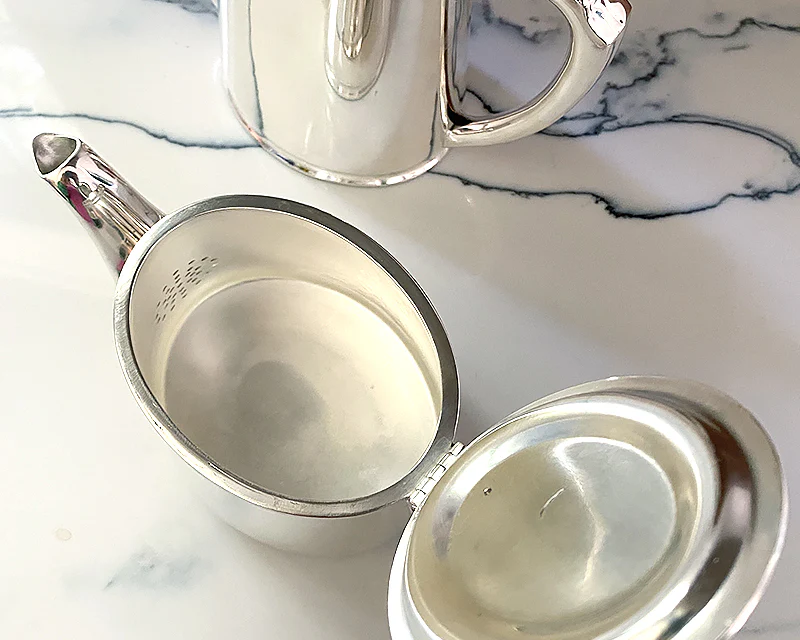 Hôtel Silver Vintage Tea & Coffee Pot - Half Moon Finial - Image 5