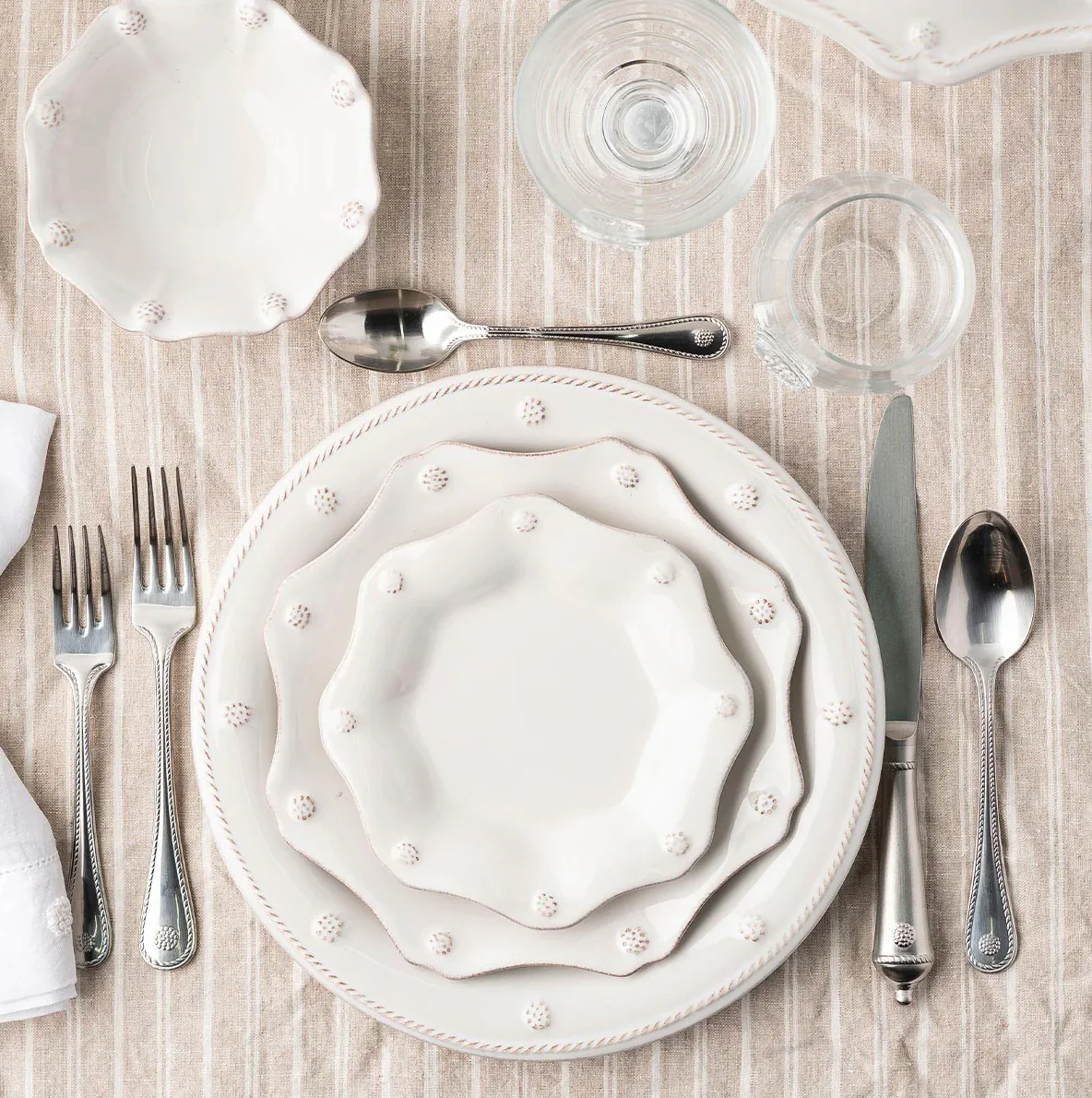 Juliska Berry & Thread Stoneware Dinner Plate - Whitewash - Image 5