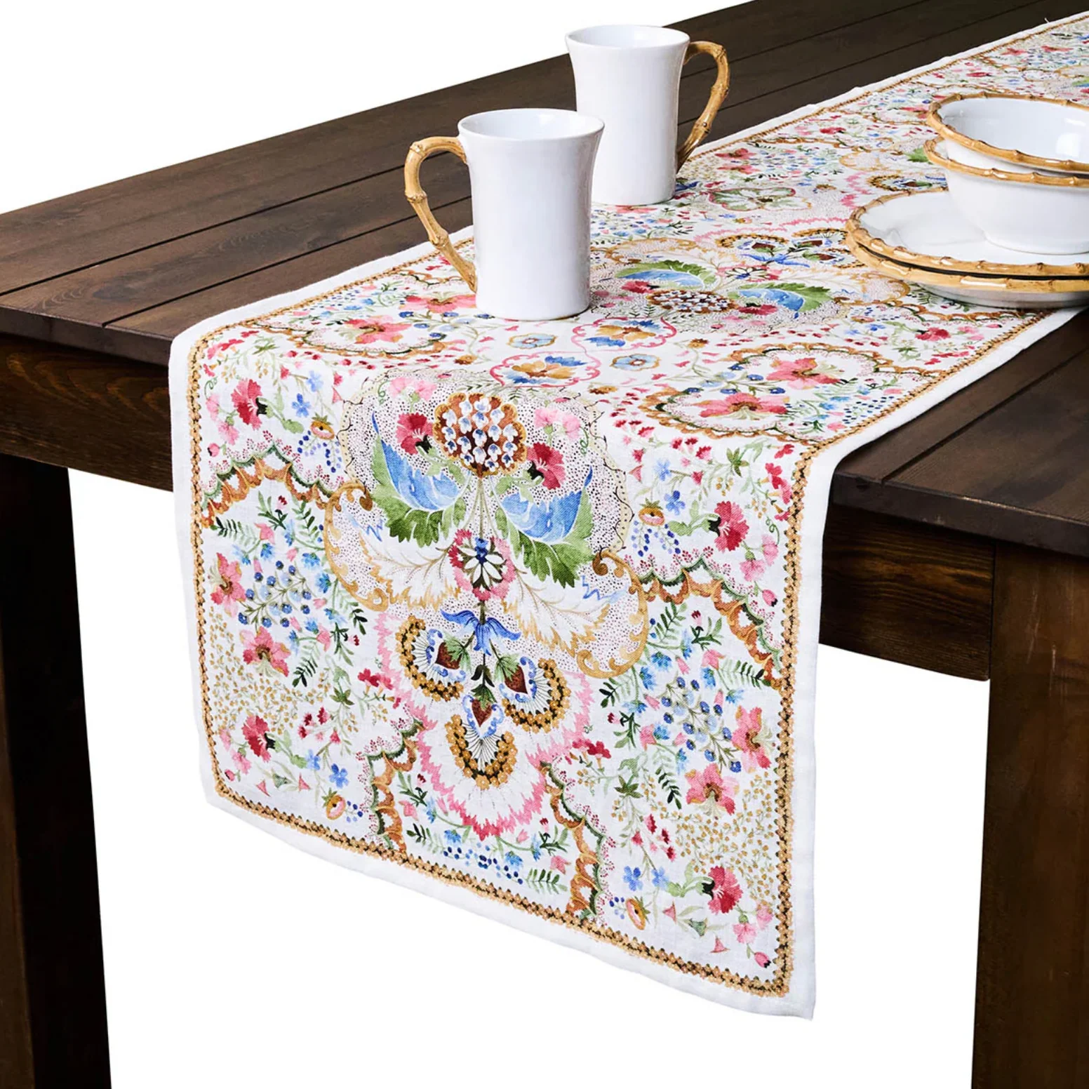 Juliska Sofia Table Runner (18" x 90"): Multi - Image 4