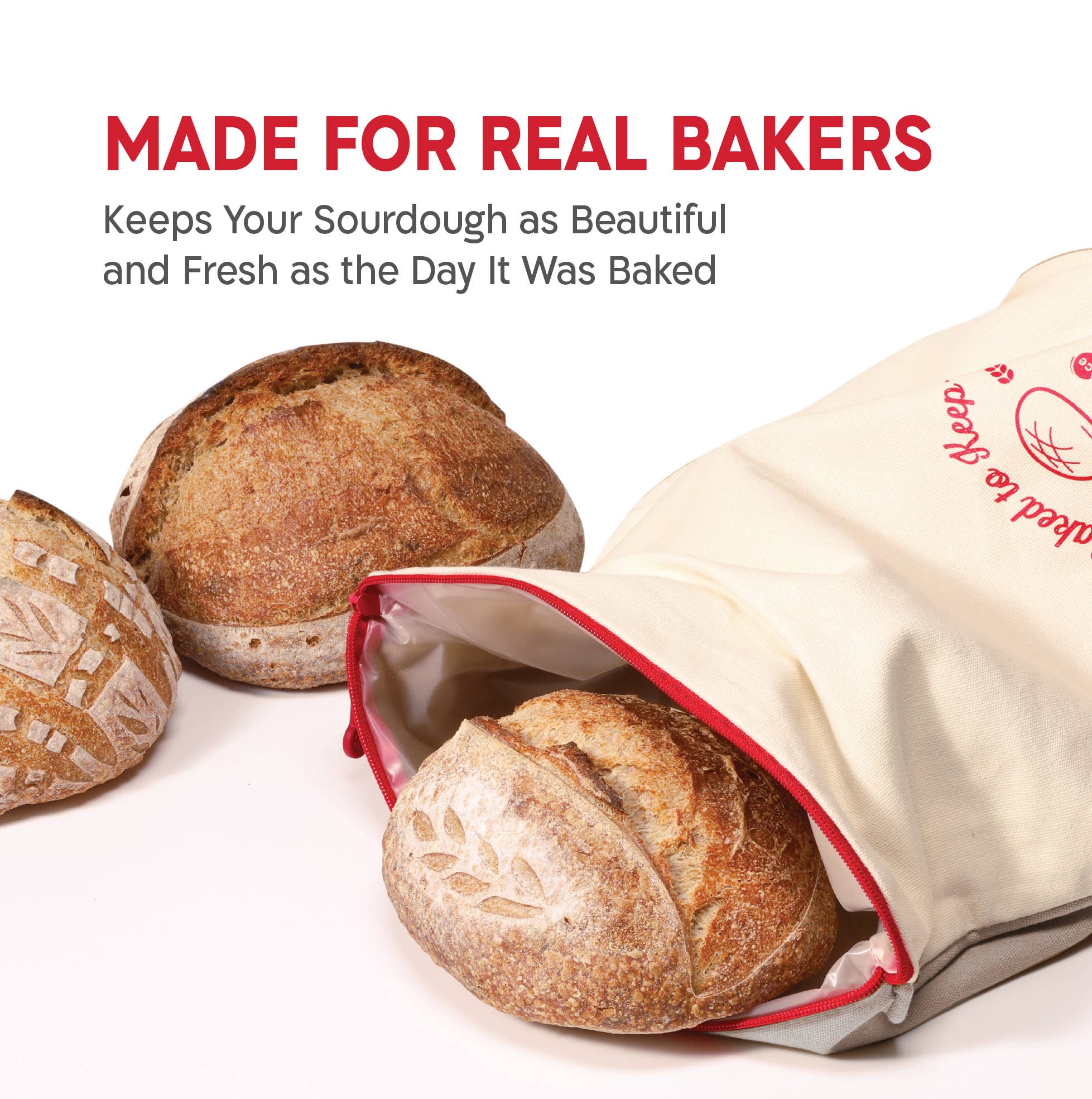 KneadAce Bread Bag: Beige / Off-White - Image 10