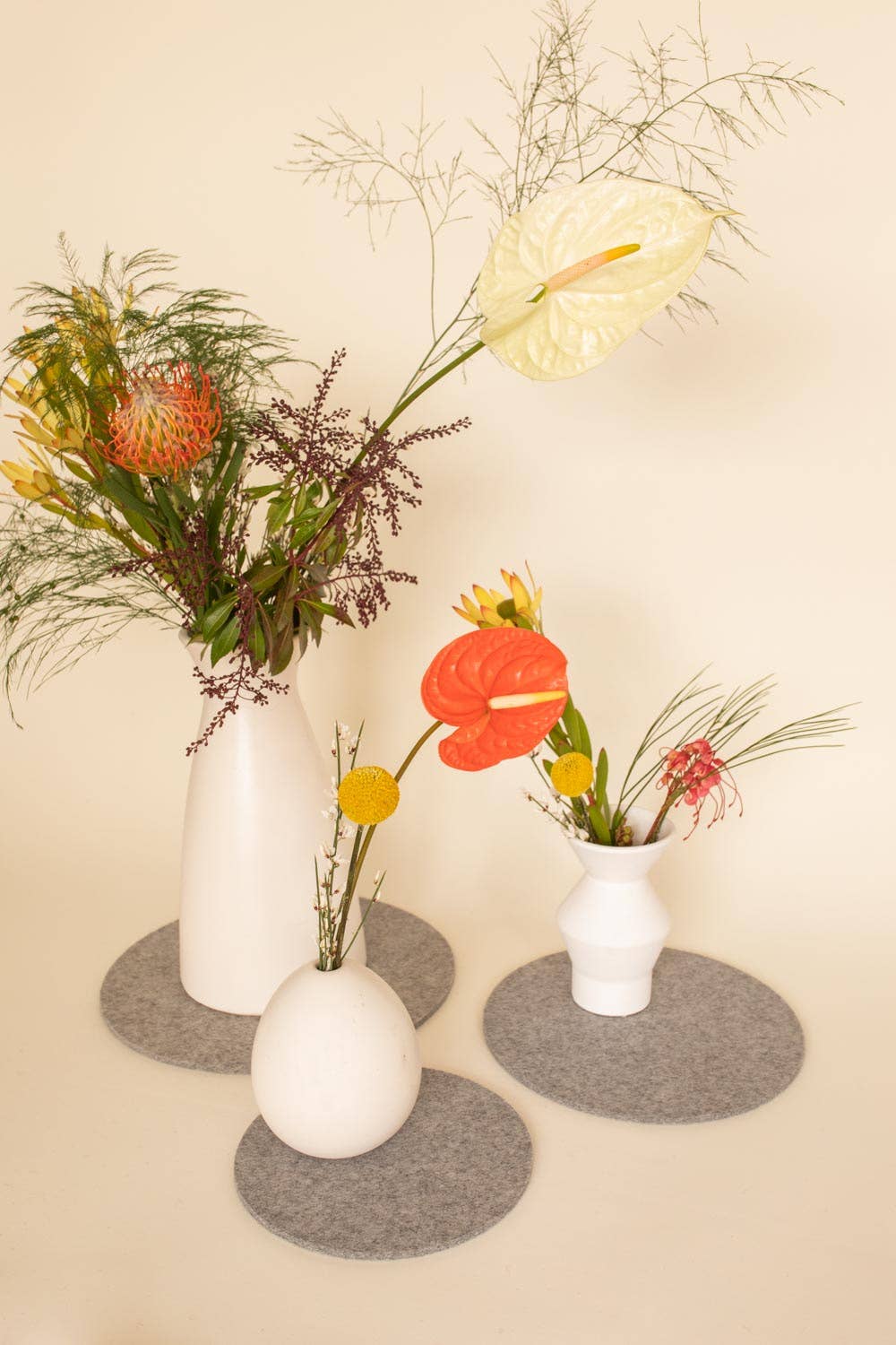 Round Merino Wool Felt Trivet 8": Granite - Image 3