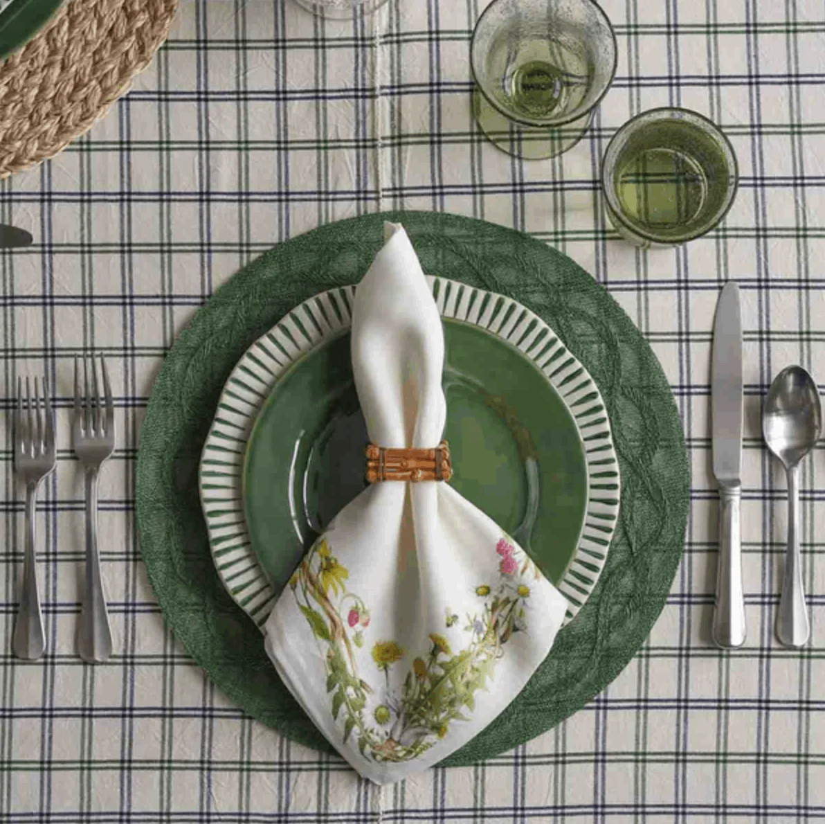 Juliska Sitio Stripe Dinner Plate - Basil - Image 2