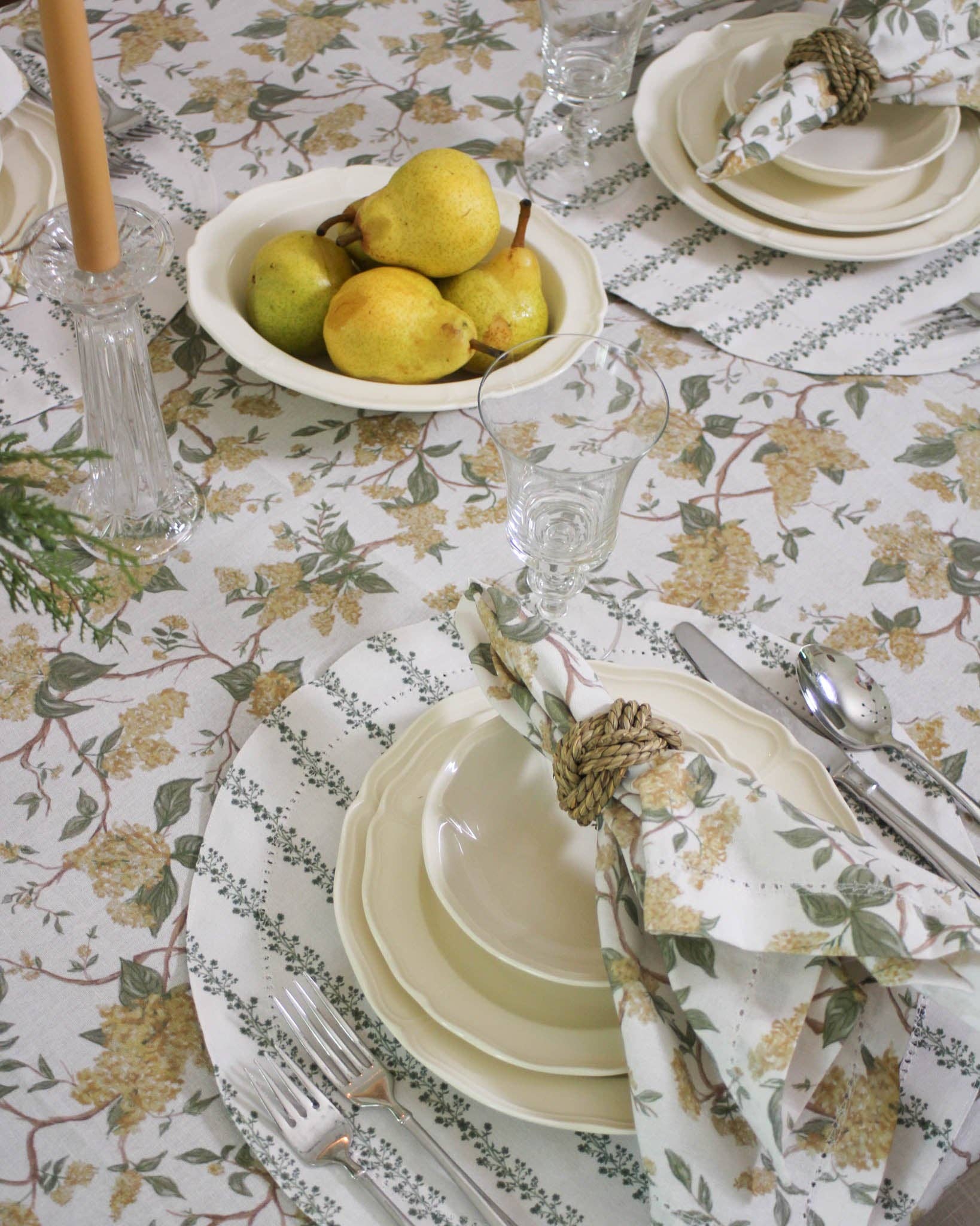 Hyacinth Floral Dinner Napkin Set of Four: Marigold - Image 3