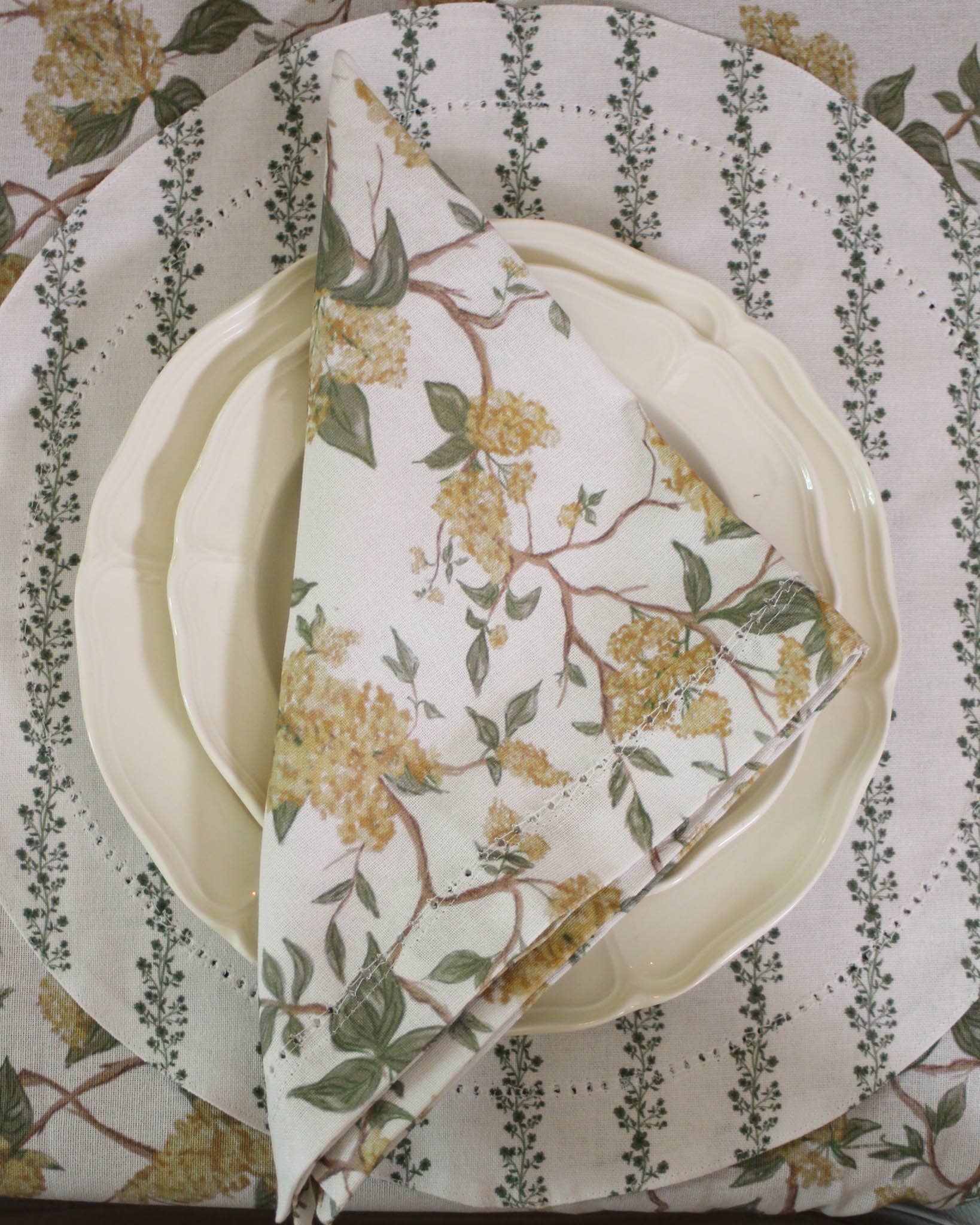 Hyacinth Floral Dinner Napkin Set of Four: Marigold - Image 6
