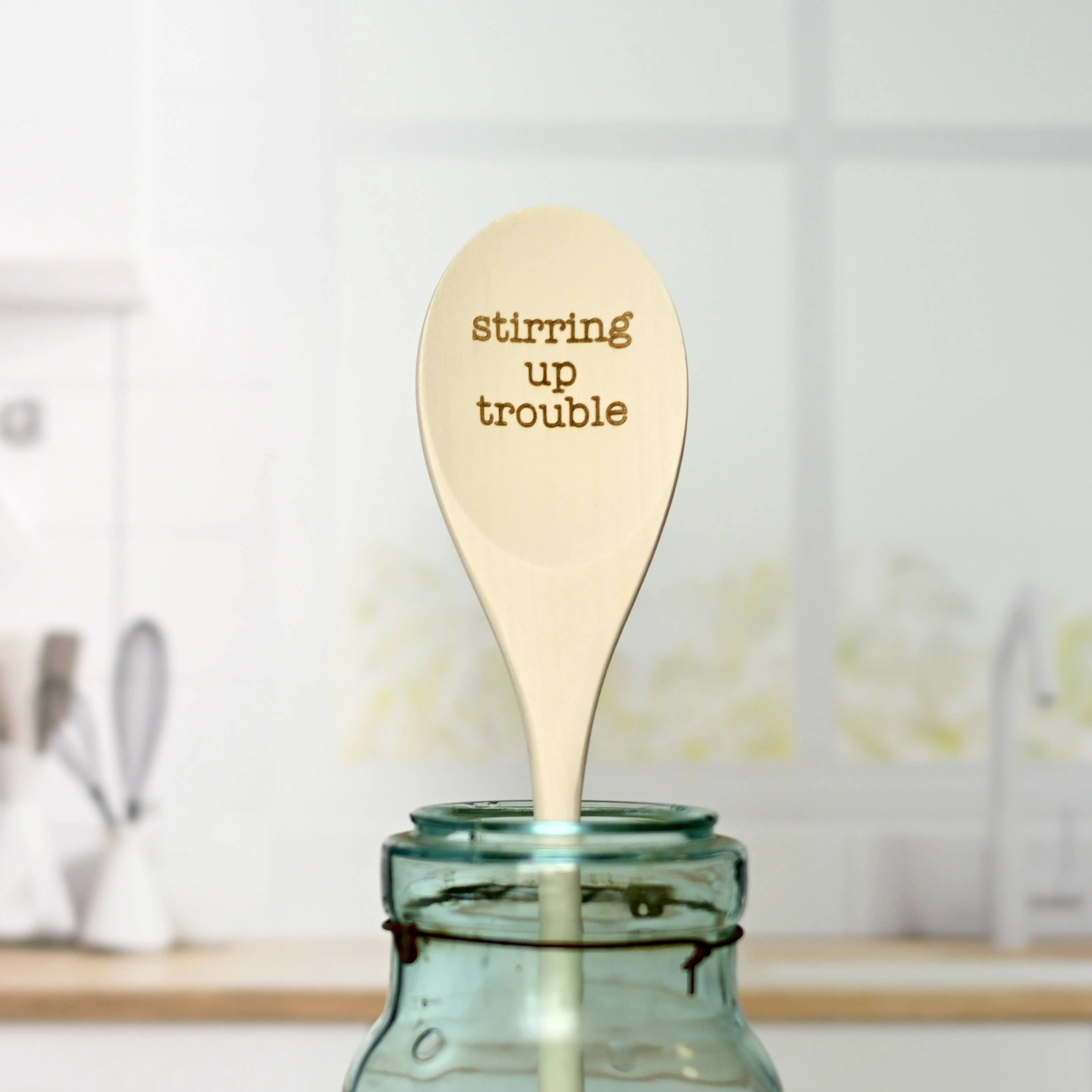 Stirring Up Trouble Engraved Wood Kitchen Spoons - Image 2