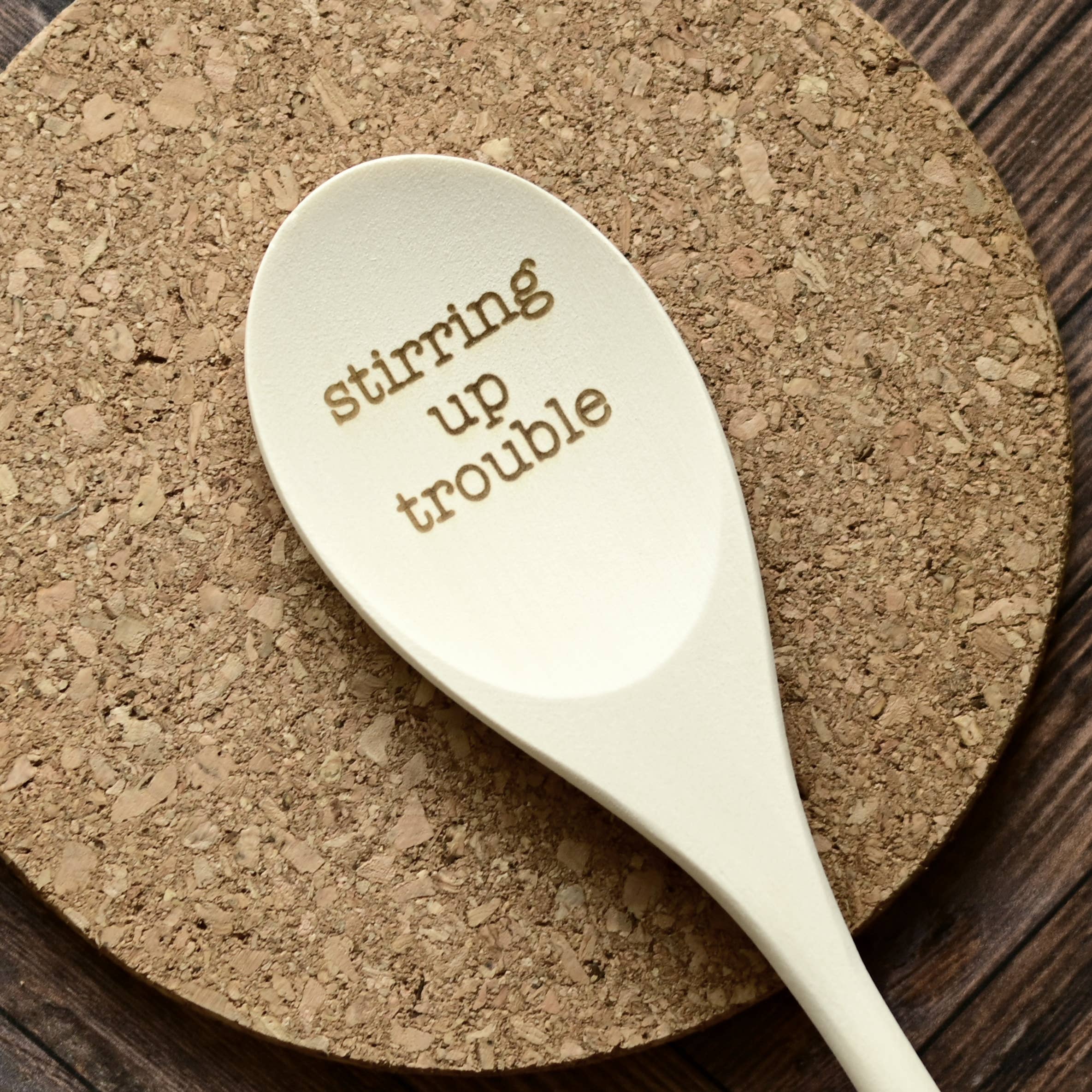 Stirring Up Trouble Engraved Wood Kitchen Spoons - Image 3