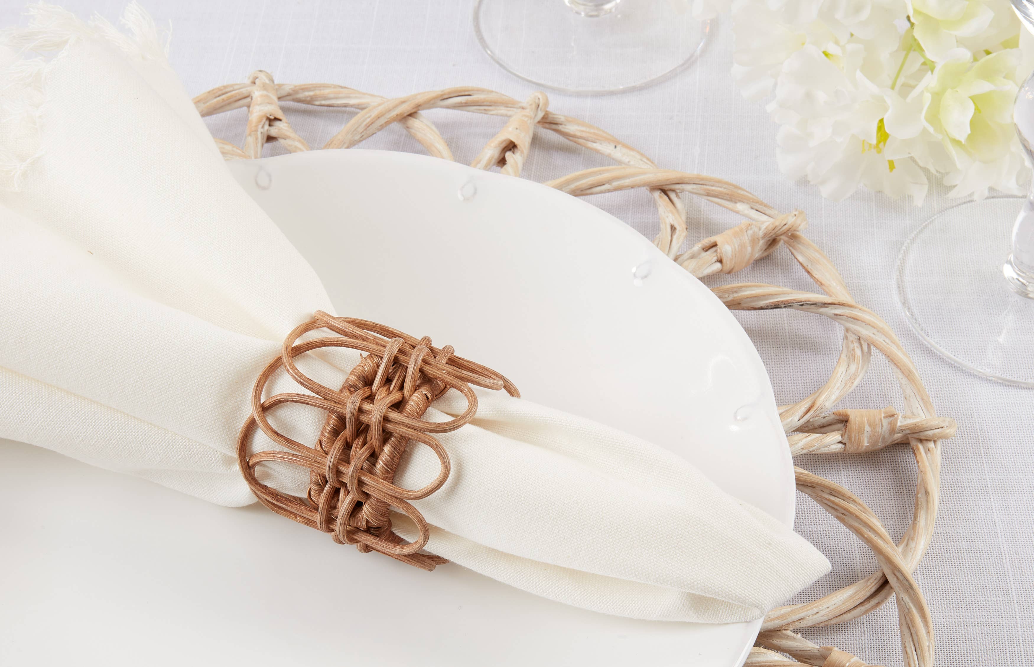 Twisted Rattan Napkin Ring - Set of 4 - Image 2