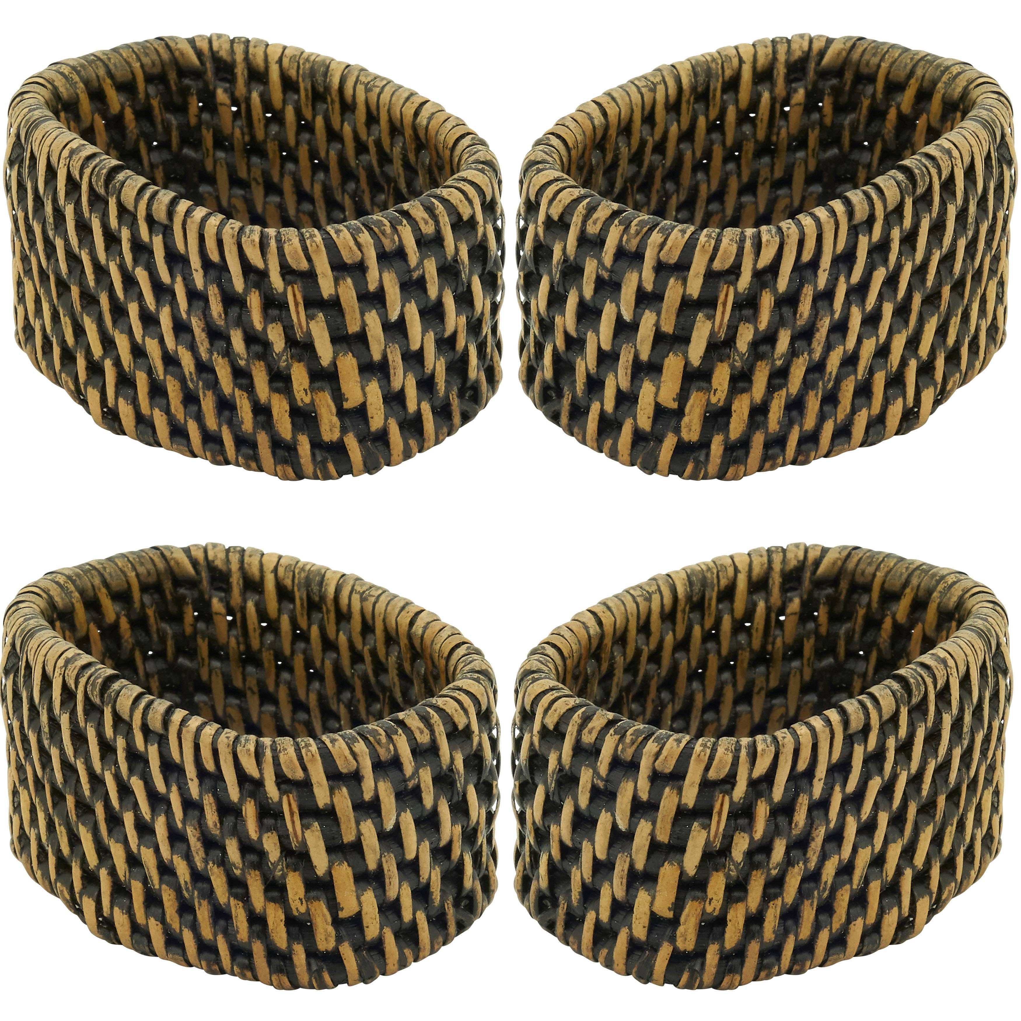 Woven Rattan Napkin Ring: Brown - Image 3