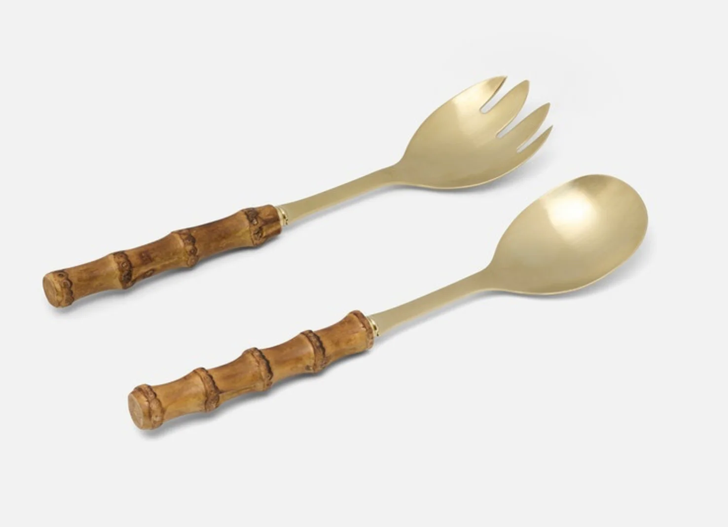 Zoya Bamboo 2pc Serving Set - Matte Gold Polish - Image 2